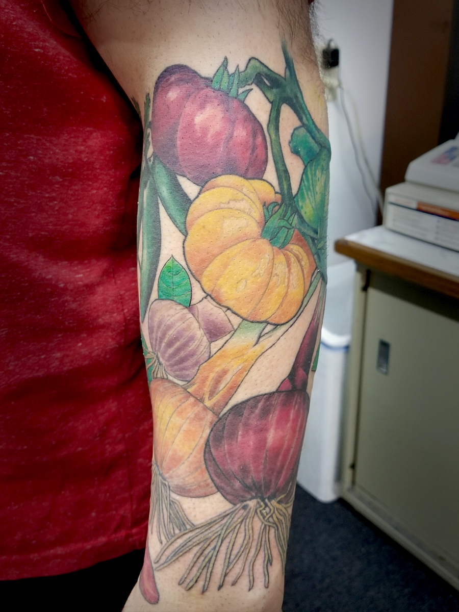 Arm tattoo of food
