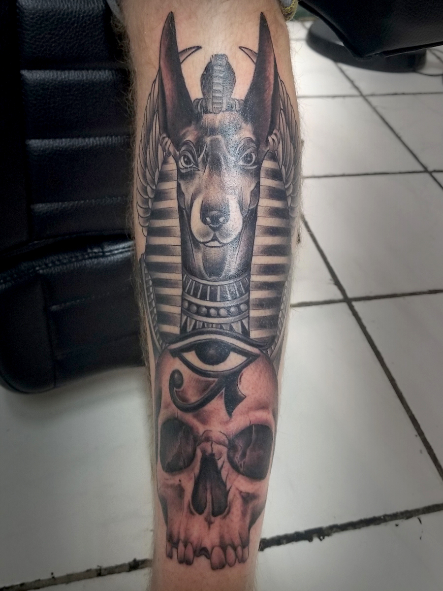 Anubis tattoo with a scarab beetle/skull sleeve finish I did a few weeks  ago💀🏆💫 . . 💉🏆𝑀𝑟. 𝐸𝑙𝑖𝑡𝑒 𝐼𝑛𝑘🏆💉 . . #zoelite #mreliteink  #eliteinkmd #eliteinkllc... | By Tattoos by 𝑀𝑟. 𝐸𝑙𝑖𝑡𝑒 𝐼𝑛𝑘Facebook